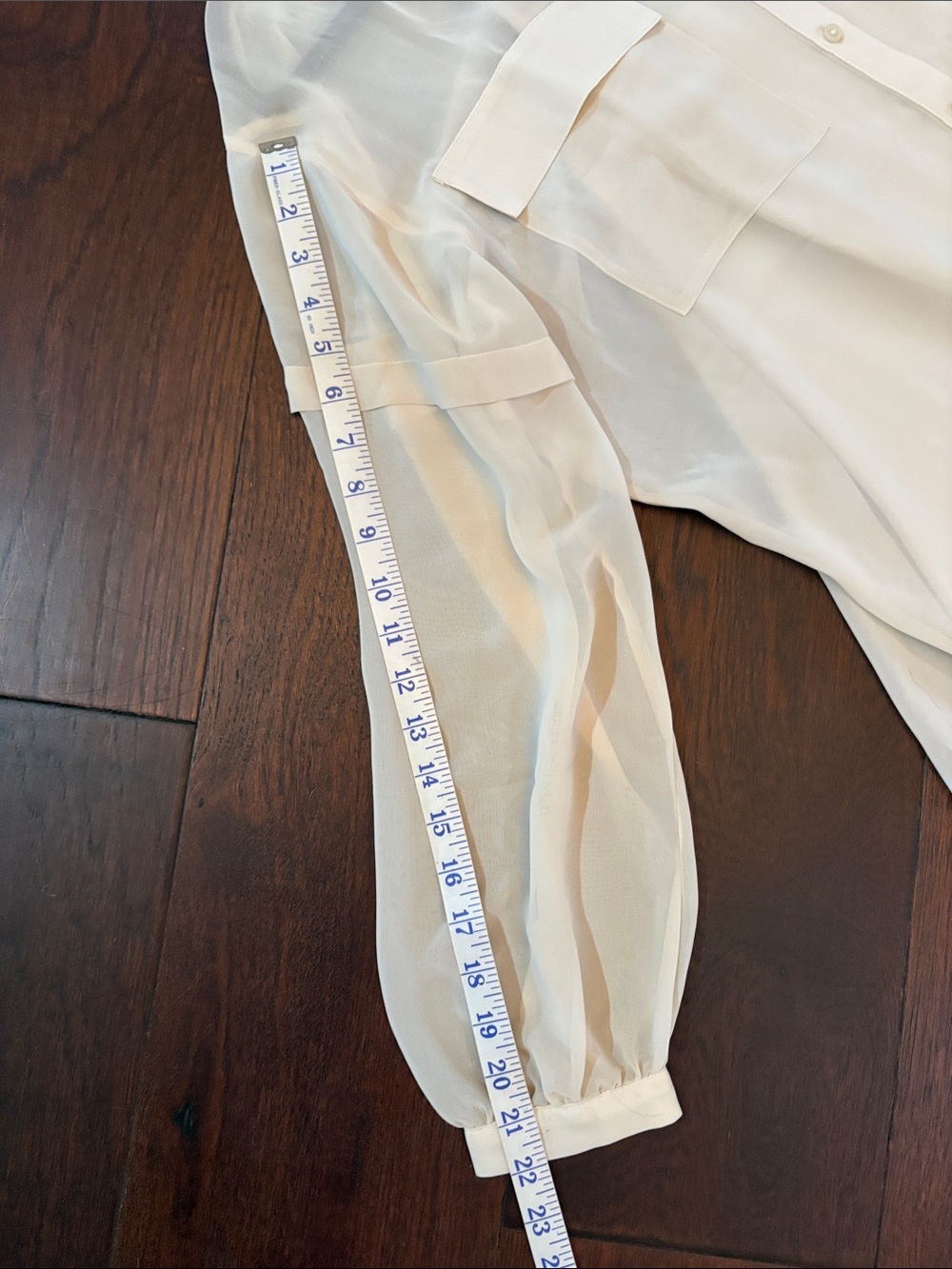 DKNY Sheer Long-Sleeve Button Shirt in Ivory Cream with Camisole size medium - Picture 6 of 8